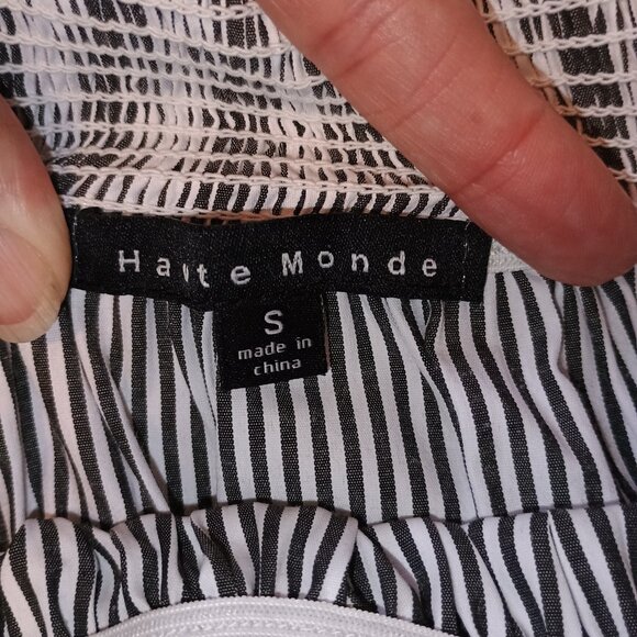 Haute Monde Striped Off the Shoulder Long Sleeve Top size Small - Picture 6 of 12